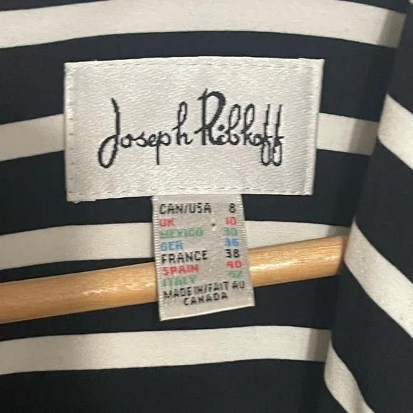 JOSEPH RIBKOFF Sleeveless Striped V-neck Silver Zip Dress Style 152908 {$285} 8