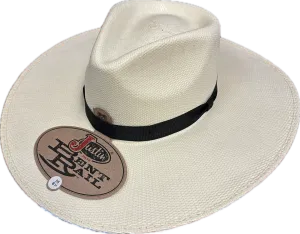 Justin Hats Bent Rail Straw Hat with Black Ribbon Hat Band