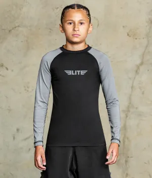 Kids' Standard Gray Long Sleeve Training Rash Guard