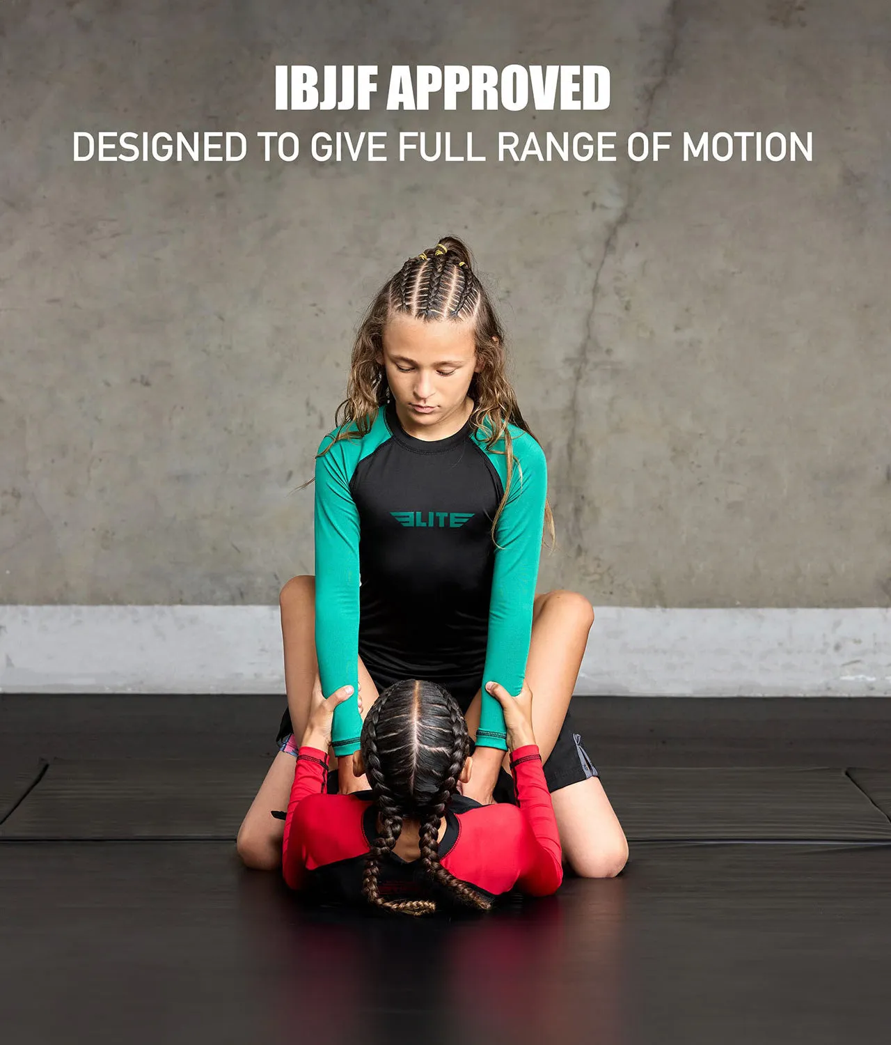 Kids' Standard Green Long Sleeve MMA Rash Guard