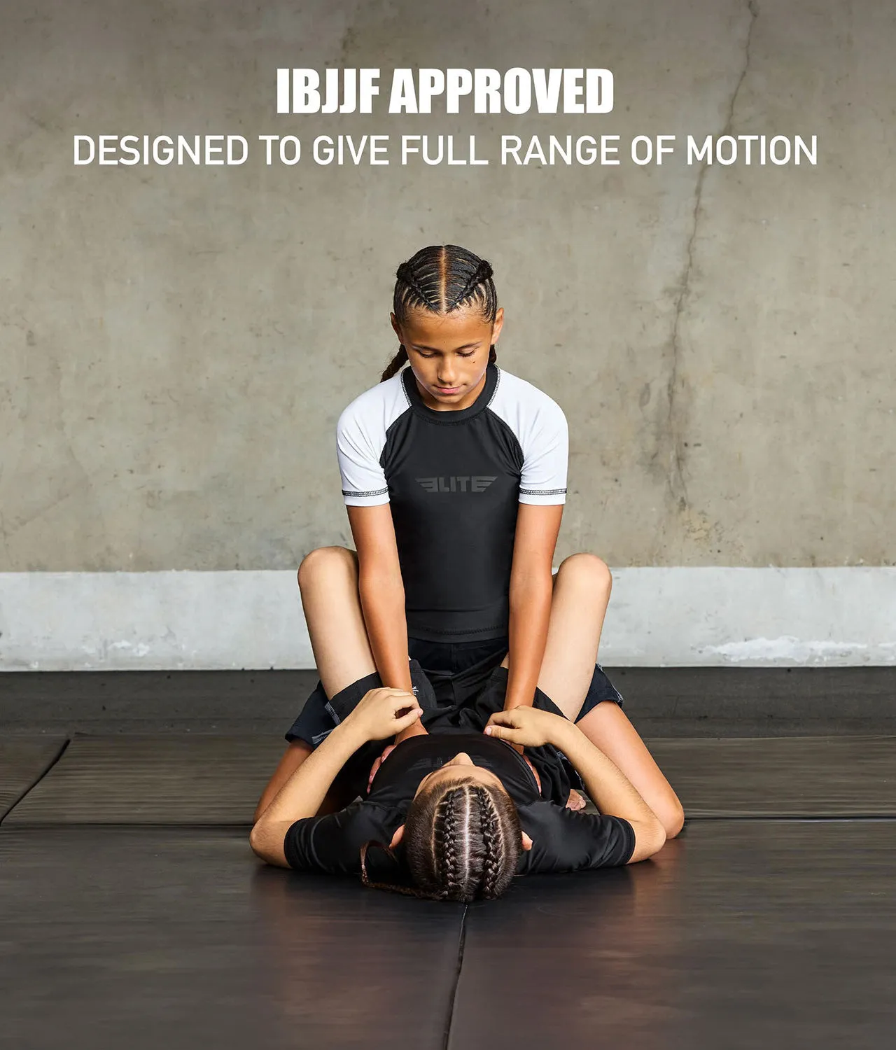 Kids' Standard White Short Sleeve No-Gi BJJ Rash Guard