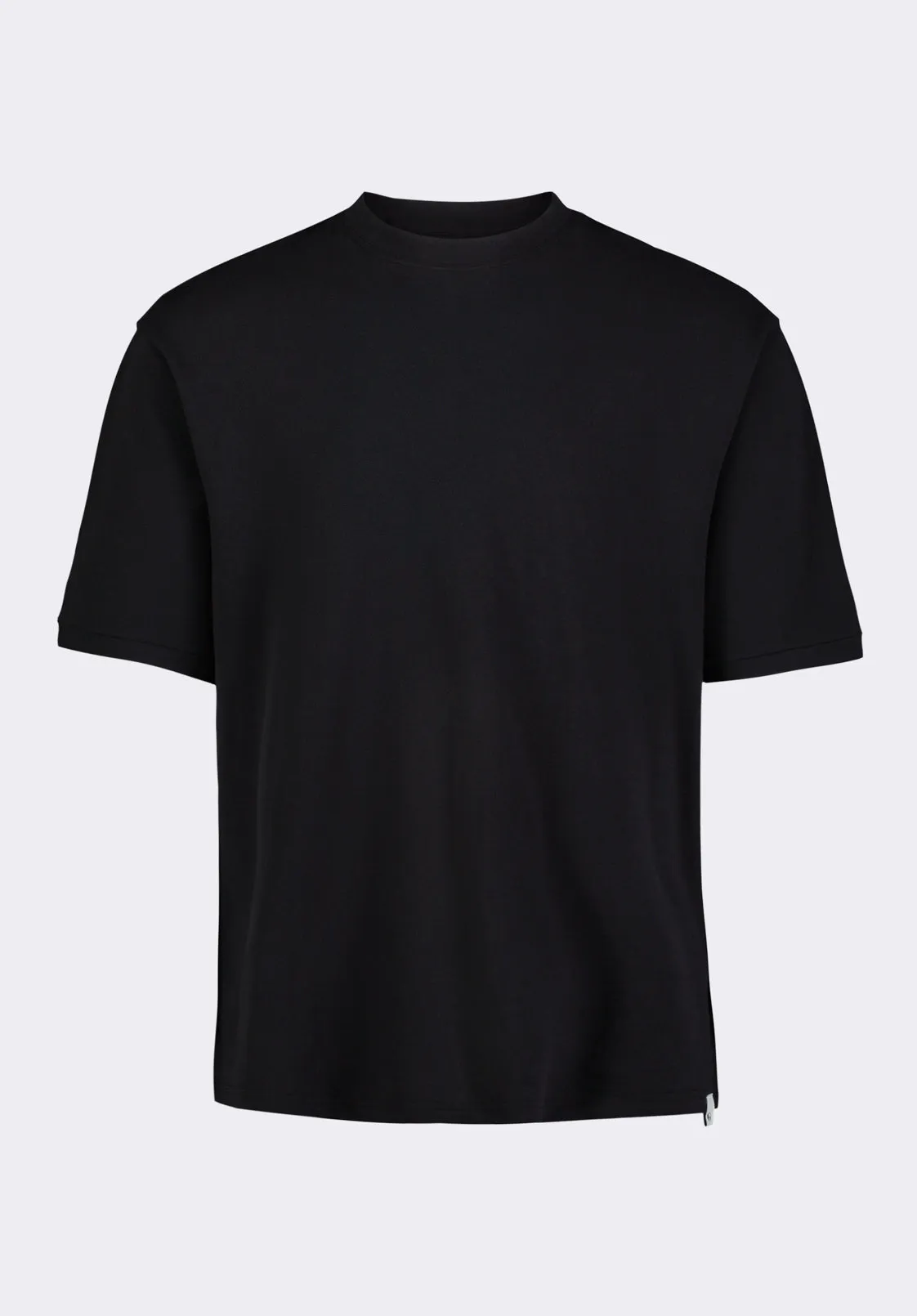Kinsley Men's Piqué Crew Neck Relaxed T-Shirt, Black - BM24609
