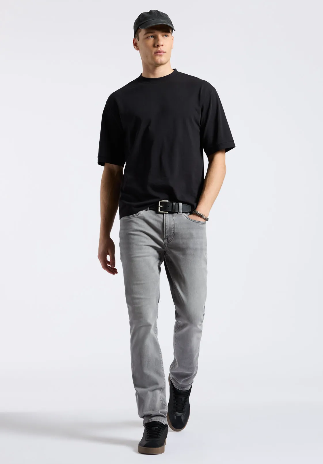 Kinsley Men's Piqué Crew Neck Relaxed T-Shirt, Black - BM24609