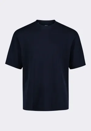 Kinsley Men's Piqué Crew Neck Relaxed T-Shirt, Midnight Blue - BM24609