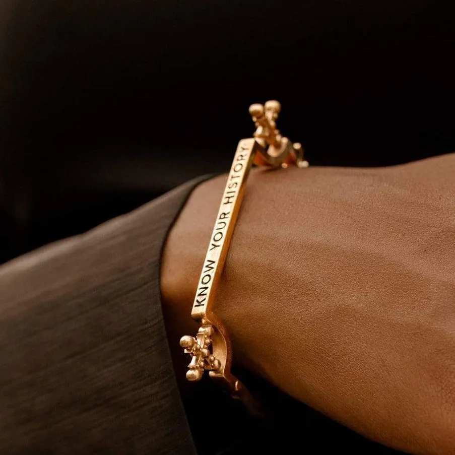 Know Your History Bracelet in Brass