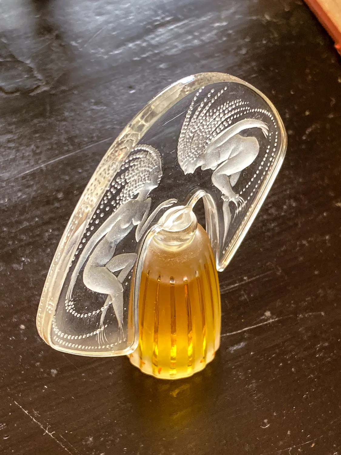 Lalique Les Falcons Collection Miniature Art Deco Perfume Bottles Display