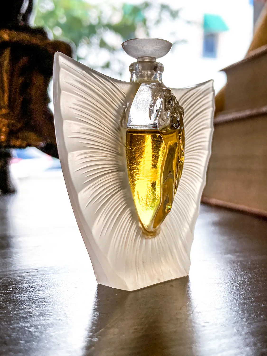 Lalique Les Falcons Collection Miniature Art Deco Perfume Bottles Display