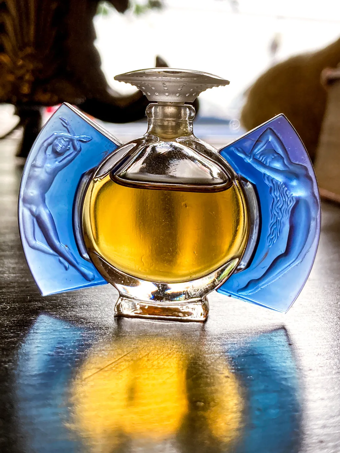 Lalique Les Falcons Collection Miniature Art Deco Perfume Bottles Display