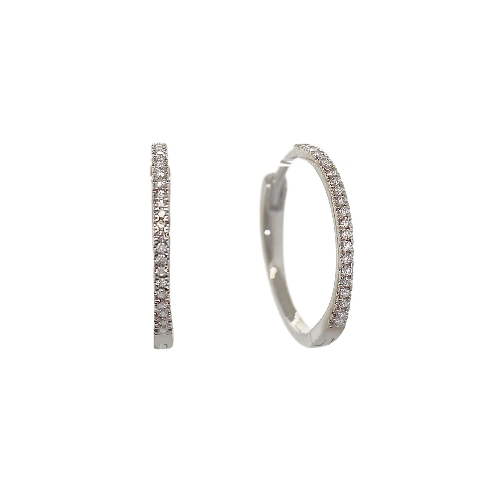 Large Pave Diamond Huggie
