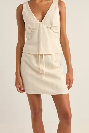 LENNY DRAWCORD SKIRT - CREAM