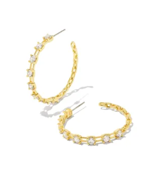 Lexi Hoop Earring- Gold White Crystal