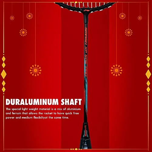 Li-Ning Badminton Rackets & 6, Bolt Boost Nylon Shuttlecocks & Racket Bag- (Black/Orange) Combo of 2