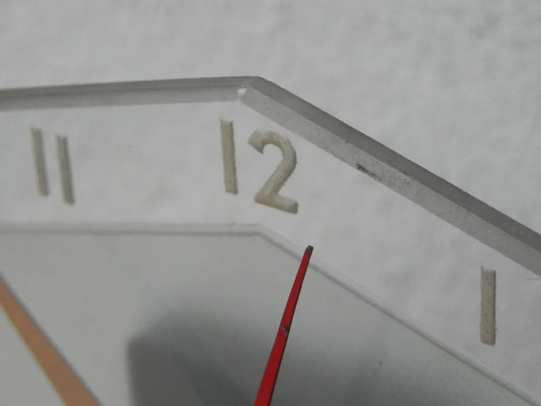 Light Up Glass and Chrome Deco Mantel Clock, New Movement
