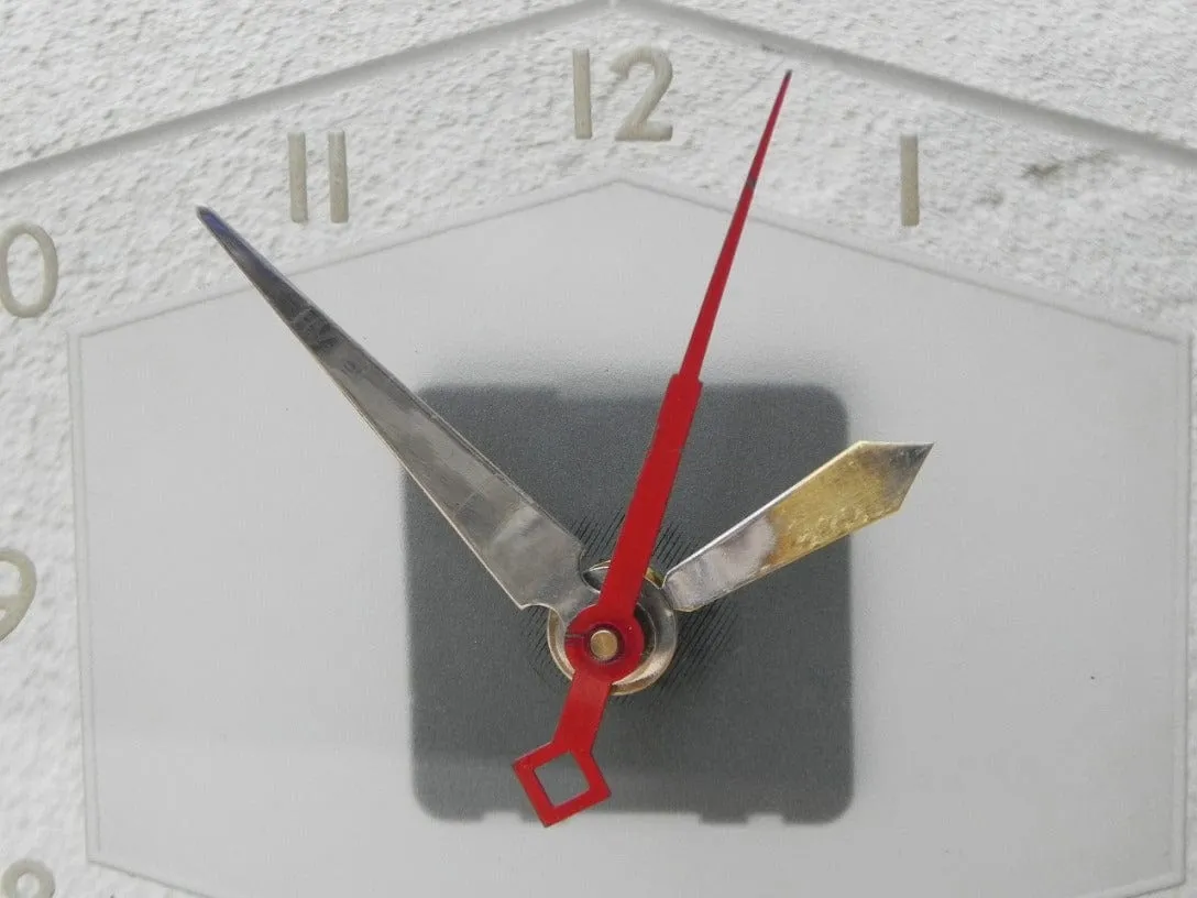 Light Up Glass and Chrome Deco Mantel Clock, New Movement