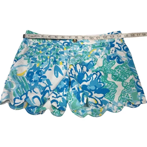 Lilly Pulitzer The Buttercup Floral Blue and Green Shorts Size 00