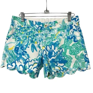 Lilly Pulitzer The Buttercup Floral Blue and Green Shorts Size 00