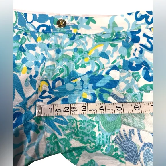 Lilly Pulitzer The Buttercup Floral Blue and Green Shorts Size 00