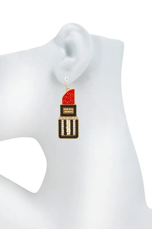 Lipstick Drop Earrings