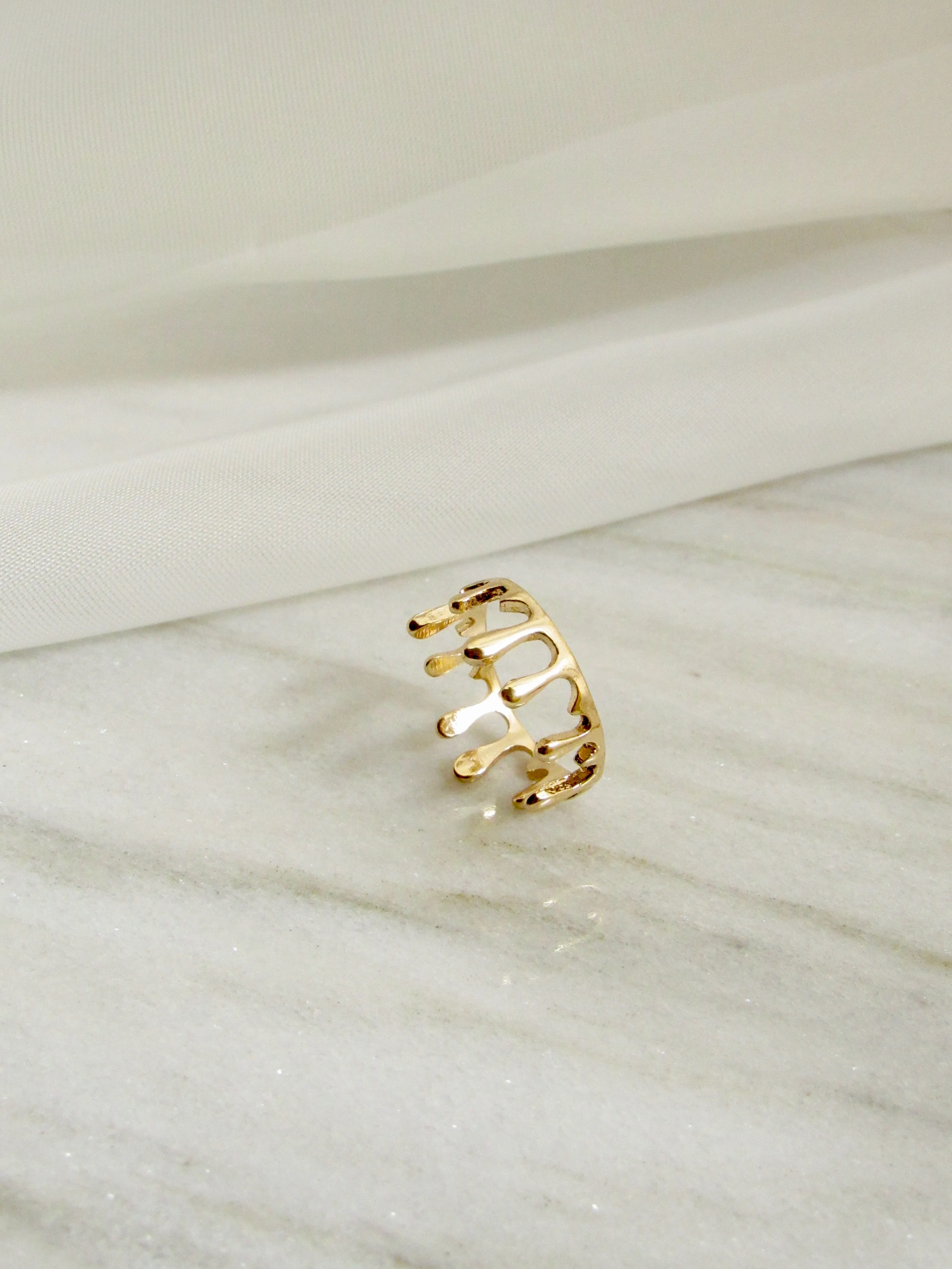Liquid 14K Gold Crown Ring (SIZE 6)