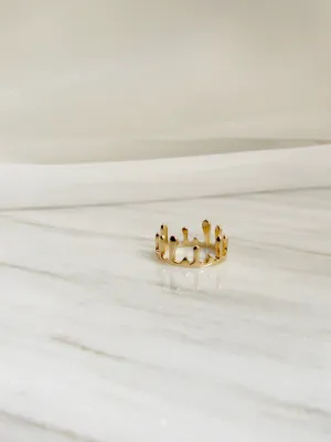 Liquid 14K Gold Crown Ring (SIZE 6)