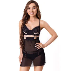 LIVCO CORSETTI FASHION - MAIA 20247 BABYDOLL   THONG BLACK L/XL