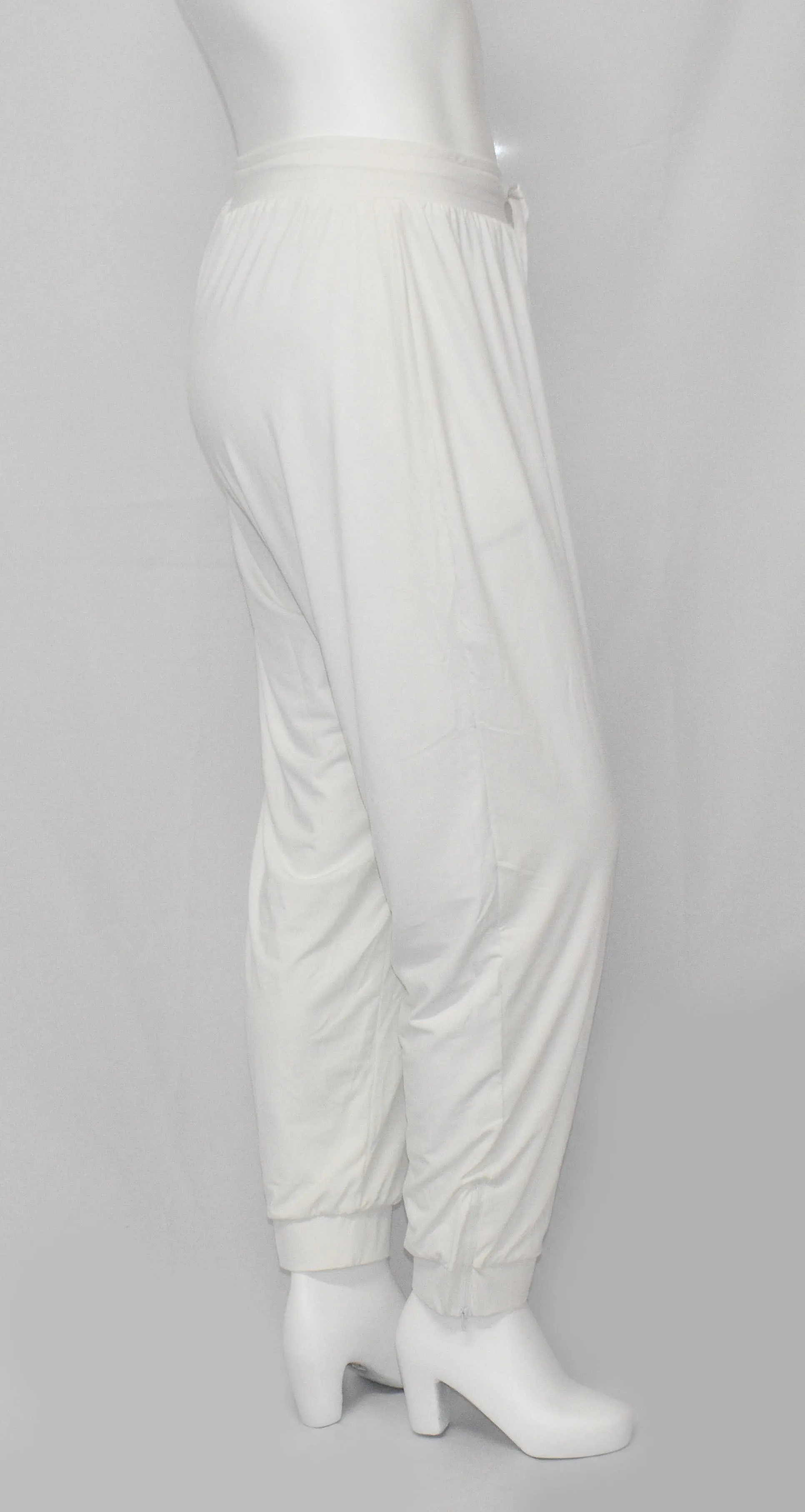 Long Woman Trouser Style Work Pant - Pure White
