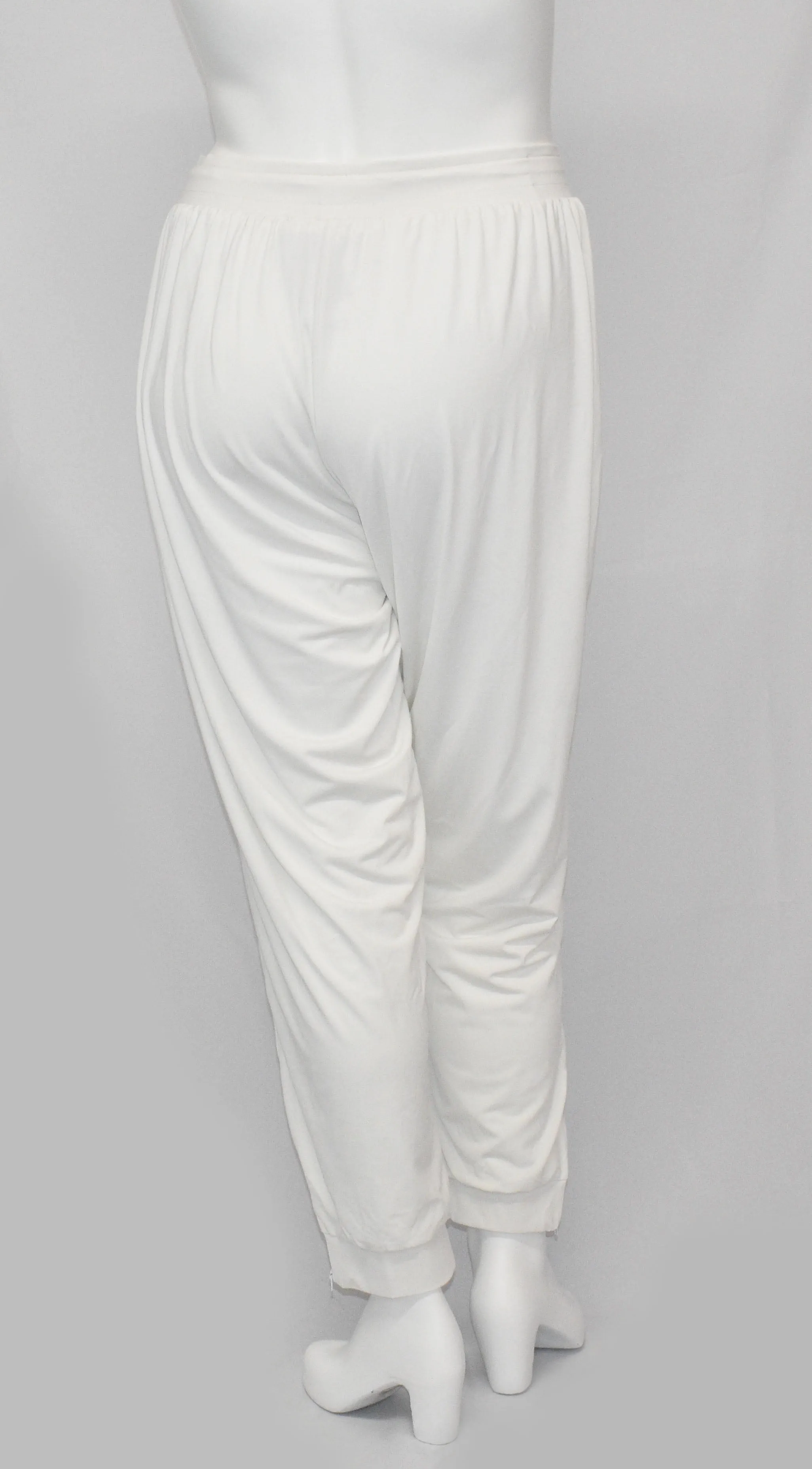Long Woman Trouser Style Work Pant - Pure White