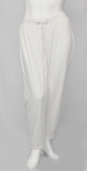 Long Woman Trouser Style Work Pant - Pure White
