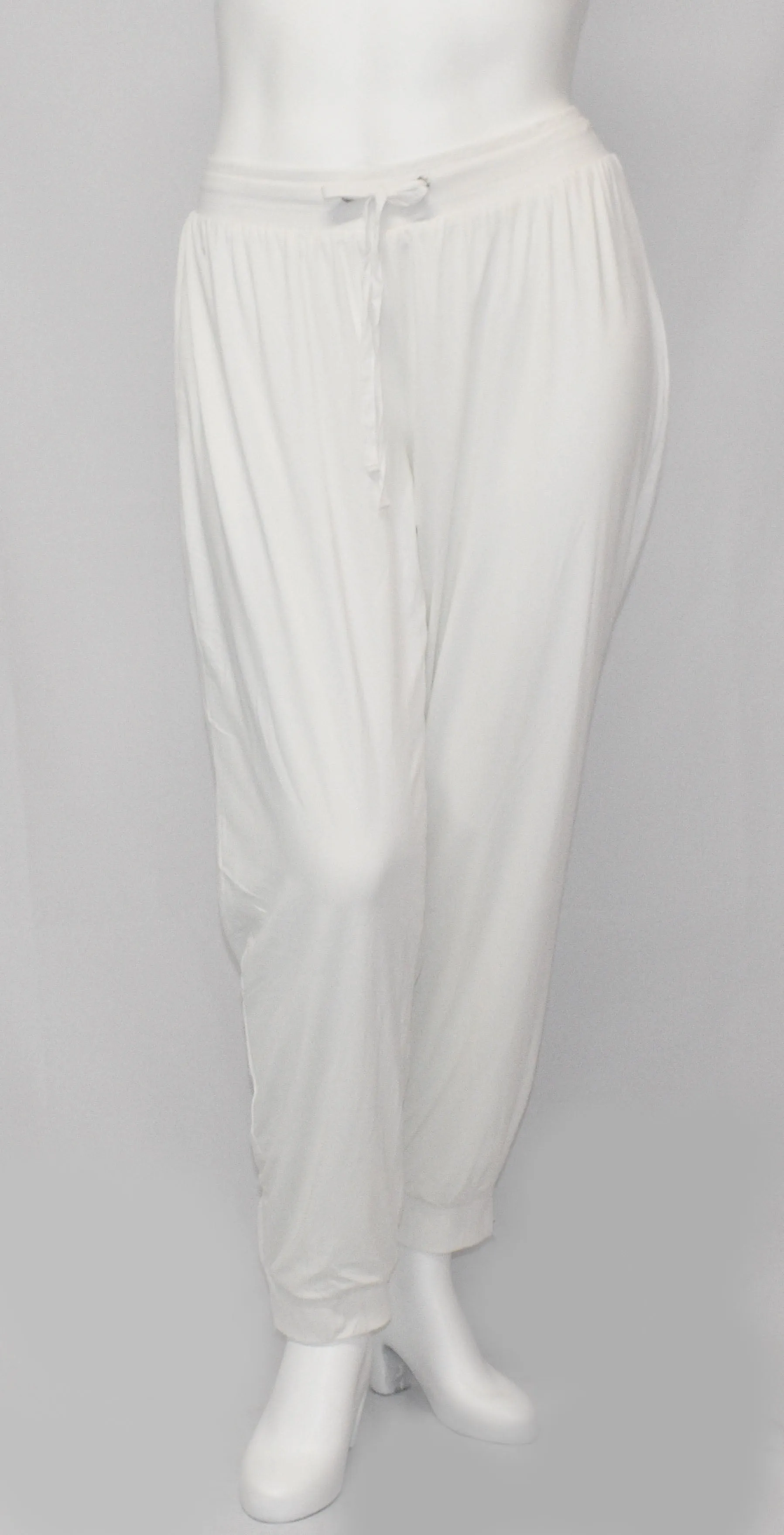 Long Woman Trouser Style Work Pant - Pure White