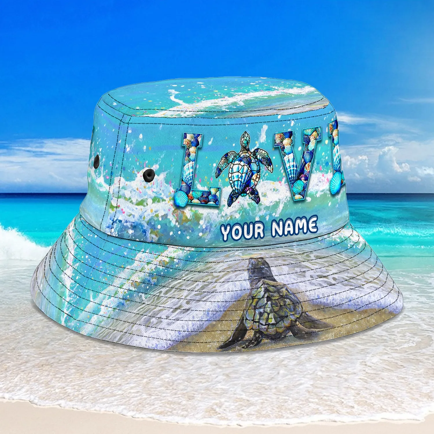 Love Turtle - Custom Bucket Hat - Cv98 BQBC