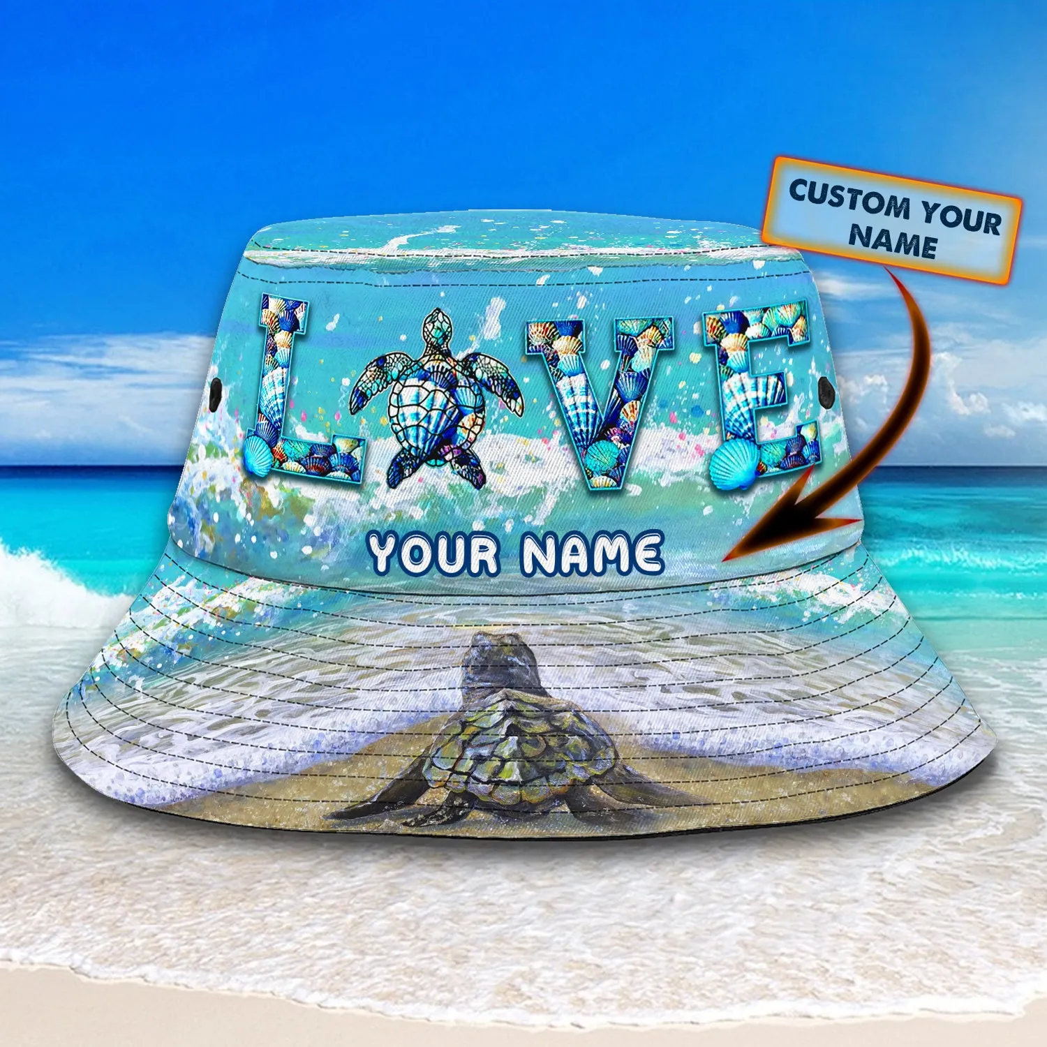 Love Turtle - Custom Bucket Hat - Cv98 BQBC
