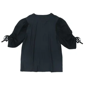 Lucy Midnight Bow Sleeve Tee by Luna Mae