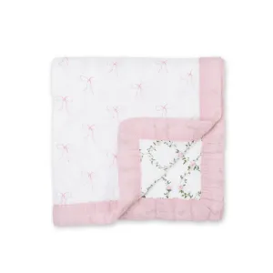 Lulujo Classic Muslin 3ply Quilt - Bows & Rose Trellis