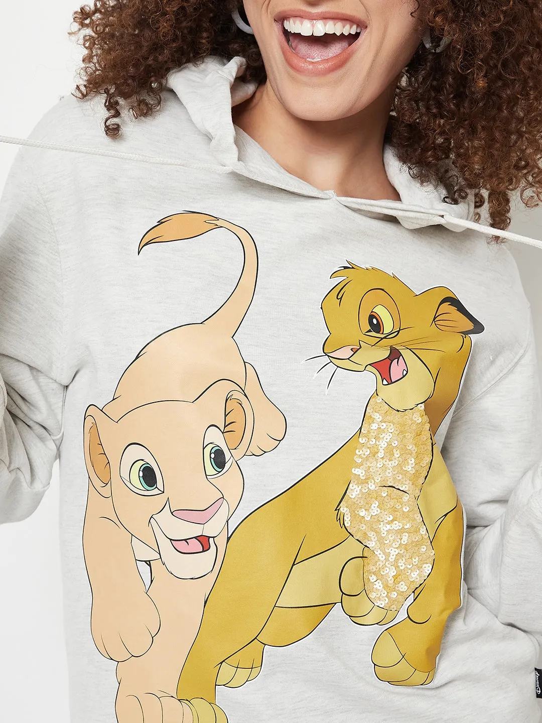 Madame Disney Printed Ecru Sweatshirt