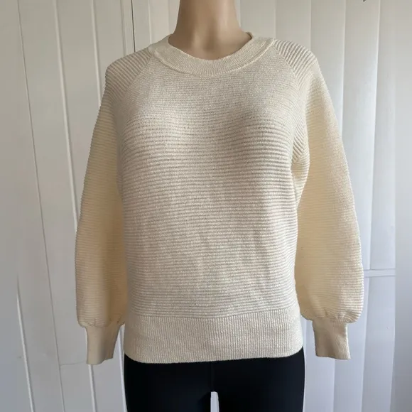 Madewell Stronger Raglan Pullover Size XS, Antique Cream