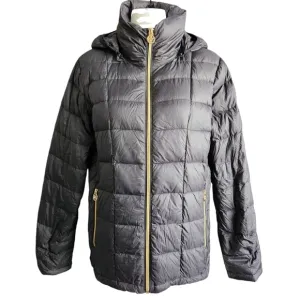 Michael Kors Down Puffer Jacket Women Sz Medium Black Gold