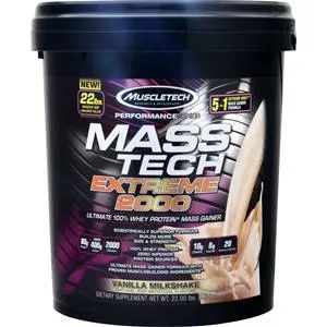 Muscletech Mass Tech Extreme 2000 - Performance Series Vanilla Milkshake 22 lbs