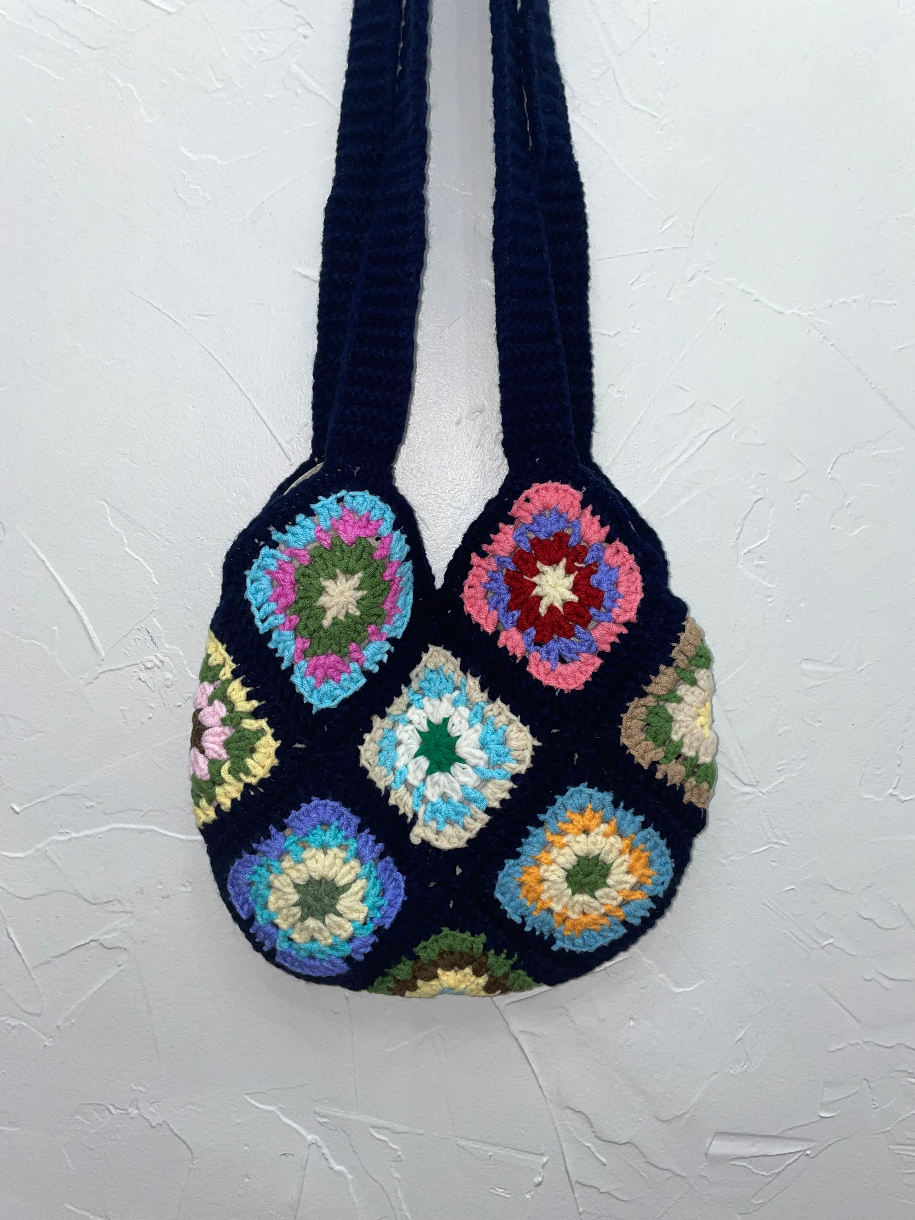 Navy Crochet Bag