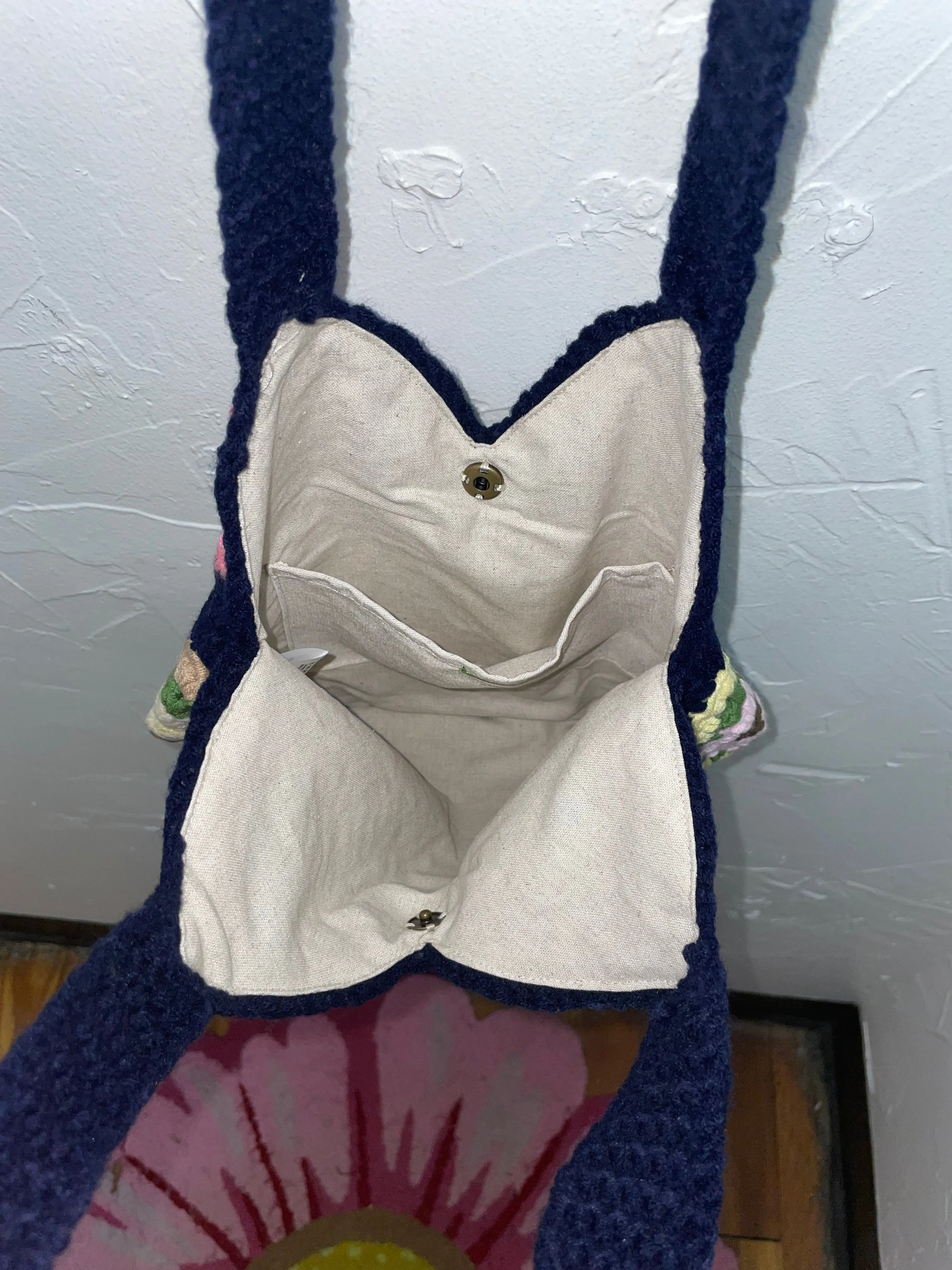 Navy Crochet Bag