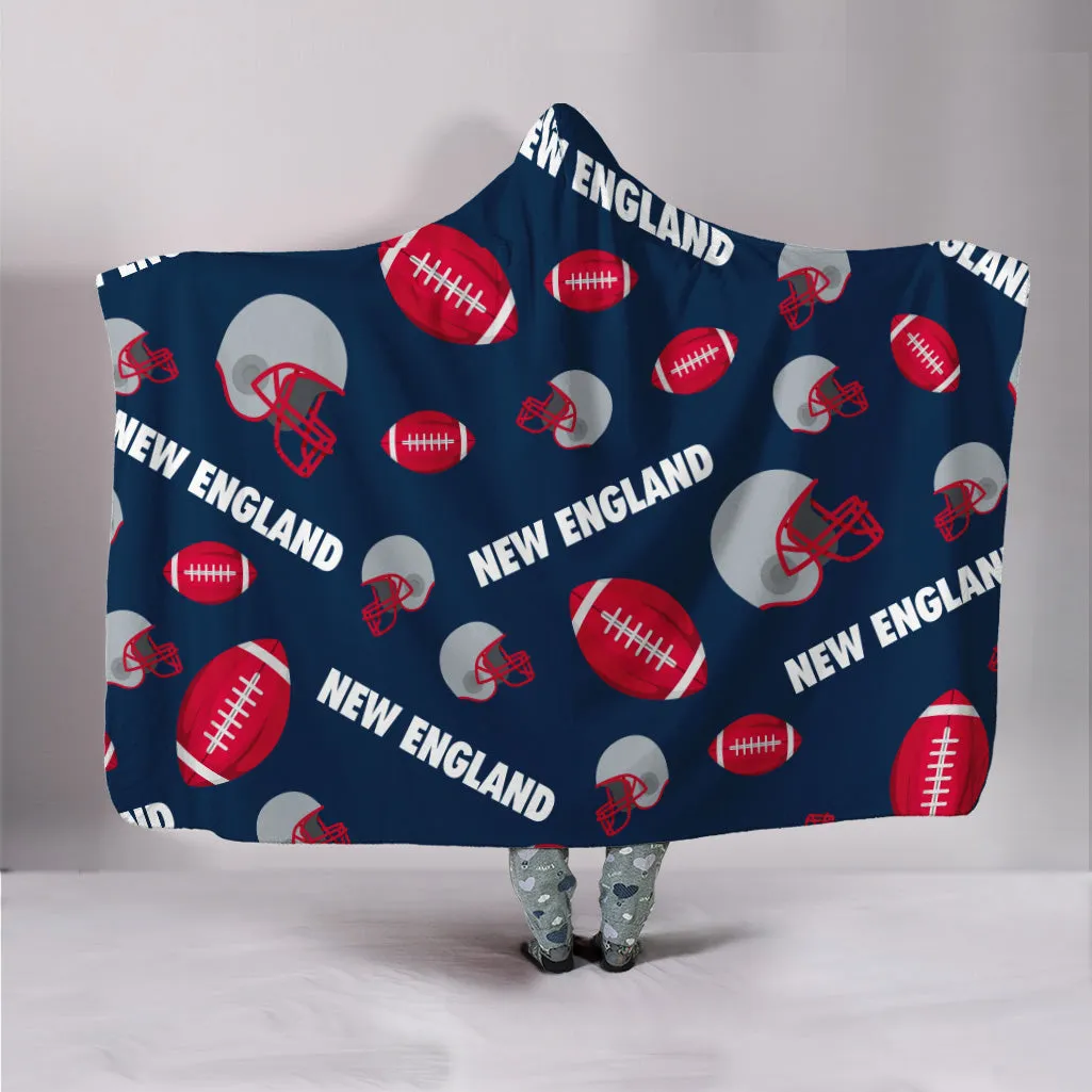New England Football All-Over Print Hooded Blanket