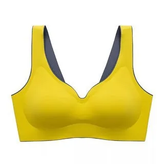 No steel ring gathered sleep sports ice silk bra
