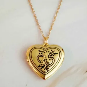Nostalgic Heart Initial Open Locket Necklace