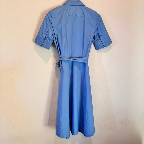 NWT Lauren Ralph Lauren Belted Cotton-Blend Shirtdress, size 2,Office Preppy