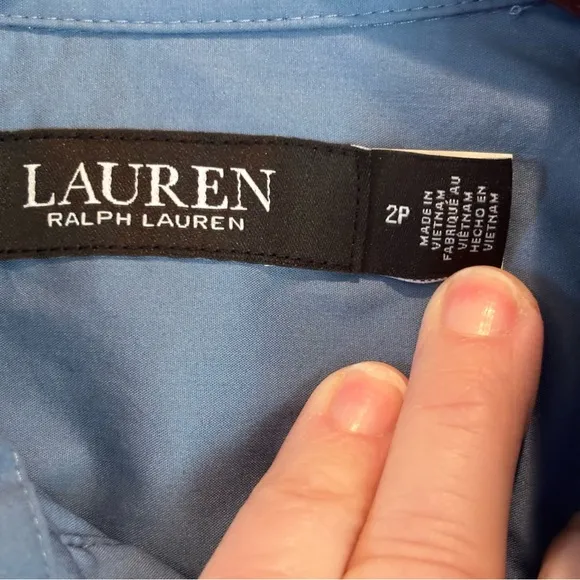 NWT Lauren Ralph Lauren Belted Cotton-Blend Shirtdress, size 2,Office Preppy