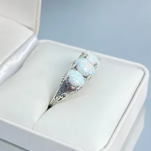 Opal Ring, Size 8, Art Deco Jewelry Design#D41 - Ready to Ship