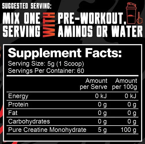 PACK NUTRITION CREATINE MONOHYDRATE 300G