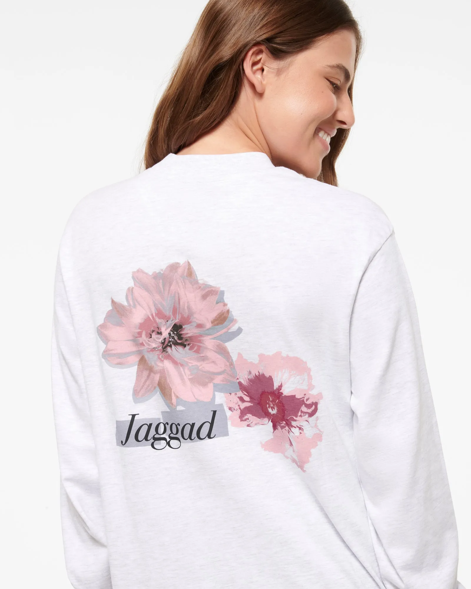 PARK RIDGE OVERSIZED LONG SLEEVE DELUXE TEE WHITE MARLE