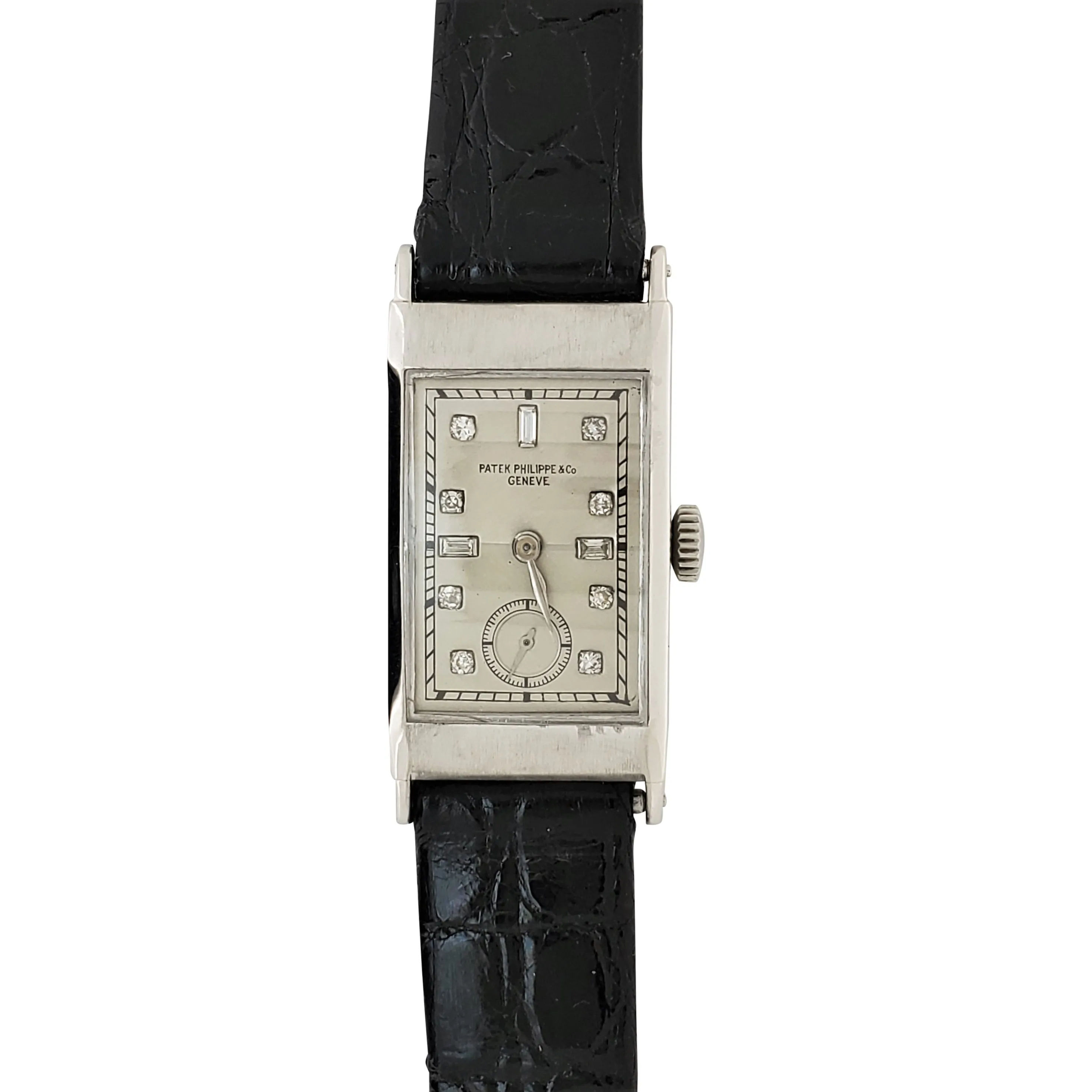 Patek Philippe 425P Vintage Iconic Tegolino Platinum Art Deco Watch Circa 1937
