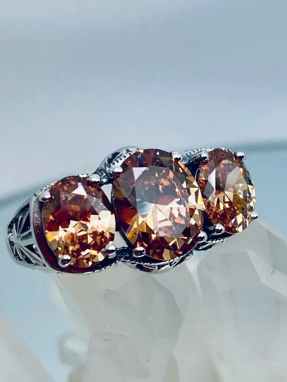 Peach CZ Ring, Cocktail Ring, Art Deco Jewelry #D36