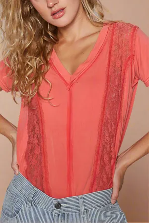 Peach Echo Lace Tee